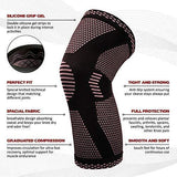 POWERLIX Knee Compression Sleeve - Best Knee Brace for Men & Women – Knee Support for Running, Basketball, Weightlifting, Gym, Workout, Sports – Please Check Sizing Chart