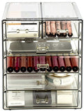Sorbus Cosmetics Makeup and Jewelry Big Storage Case Display - Stylish Vanity, Bathroom Case (4 Large, 2 Small Drawers, Black Jewel)