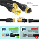 2018 Upgraded Expandable Garden Hose,Best 50 Ft Flexible Water Hose with 9 High Pressure Spray Nozzle,Solid Brass Connector Fittings no Rust&Leak, Double Latex Core&Extra Strength Fabric(50FT) (black)