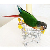 awtang Mini Supermarket Shopping Cart Trolley Bird Parrot Pet Toy Box Funny Toy