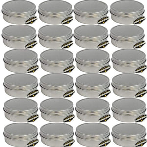Mighty Gadget (R) 4 oz Round Tins Screw Lid Container (24 pack)