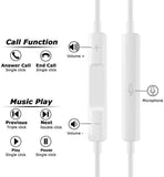 Herun Earphones/Earbuds/Headphones, Premium in-Ear Wired Earphones with Remote & Mic Compatible iPhone 6s/plus/6/5s/se/5c/iPad/Samsung/MP3 (2Pack-White)