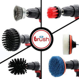 Dr Brush Drill Brush Attachment Cleaning Kit Set All Purpose Power Scrubber Wire Cup for Bathroom, Auto,Toilet, Kitchen, Grout, Deck, Carpet, Shower, Tub, Grill,Tile, Wheels Stiff Medium, (Pack of 6)