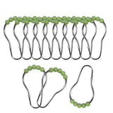 Creative Home Ideas Ombre Textured Shower Curtain with Beaded Rings, Dark Grey