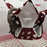 WOWOWMEOW Small Animal Cage Hanging Bunkbed Hammock Warm Fleece Bed for Sugar Glider Ferret Squirrel