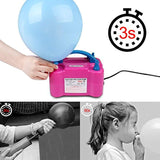 HEYFIT Balloon Pump, Portable Dual Nozzle Rose Red 110V 600W Electric Balloon Blower Automatic Inflator for Decoration Birthday Wedding Christmas Party