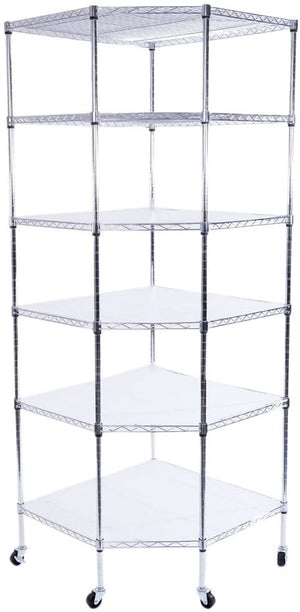 SoSo-BanTian1989 72"x28"x28" Commercial 6 Tier Adjustable Wire Metal Shelf Rack (Chrome)