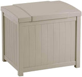 Suncast Resin Patio Storage Box - Outdoor Bin Stores Tools, Accessories and Toys - Taupe