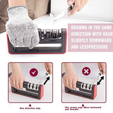 Kitchen Knife Sharpener, 3-Stage Knife Sharpening Tool Helps Repair, Restore and Polish Blades - Reveal a Razor-sharp Blade, (Cut-Resistant Glove Included)