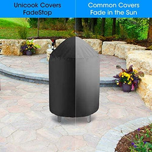 Unicook Heavy Duty Waterproof Dome Smoker Cover, 30" Dia by 36" H, Kettle Grill Cover, Barrel Cover, Water Smoker Cover, Fit Grill/Smoker for Weber Char-Broil and More