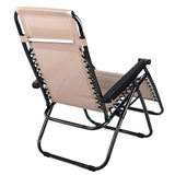 ANCHEER Zero Gravity Chair Outdoor Lounge Chaise with Foldable Steel Construction and Durable Mesh Fabric-300lbs Capacity (Khaki)