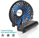 OPOLAR 10400mAh Battery Operated Fan, Portable Handheld Fan with 10-40 Hours Working Time,3 Setting, Strong Wind,Foldable Design, for Travel, Hurricanes, Camping and Outdoor Activities