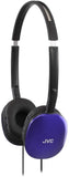 JVC Black Flat and Foldable Colorful Flats On Ear Headphone with 3.94 foot Gold Plated Phone Slim Plug HAS160B