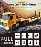 DOUBLE  E RC Tow Truck Licensed Mercedes-Benz Acros Detachable Flatbed Semi-Trailer Engineering Tractor Remote Control Trailer Truck Electronics Hobby Toy with Sound and Lights ¡­