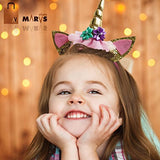 Unicorn Birthday Girl Set of Gold Glitter Unicorn Headband and Pink Satin Sash for Girls with eBook included,Happy Birthday Unicorn Party Supplies, Favors and Decorations - 2019 New. by Marvs Store