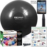 PRO MAX Exercise Ball by SmarterLife - Professional Grade Yoga Ball for Balance, Stability, Fitness, Pilates, Birthing, Therapy, Office Ball Chair, Classroom Flexible Seating