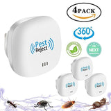 Tomu Ultrasonic Pest Repeller for Bugs and Insects, Mice Repellent to Repel and Prevent Mouse, Ant, Mosquito, Spider, Rodent, Roach,Child and Pets Safe Control(4 New Packs)