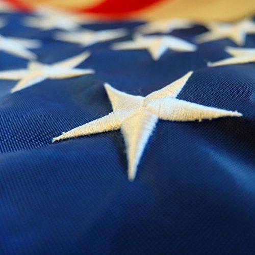 American Flag 3x5 ft - Heavy-Duty US Flag - Embroidered Stars - Nylon USA Flag Built for Outdoors - Sewn Stripes - UV Protection - Brass Grommets