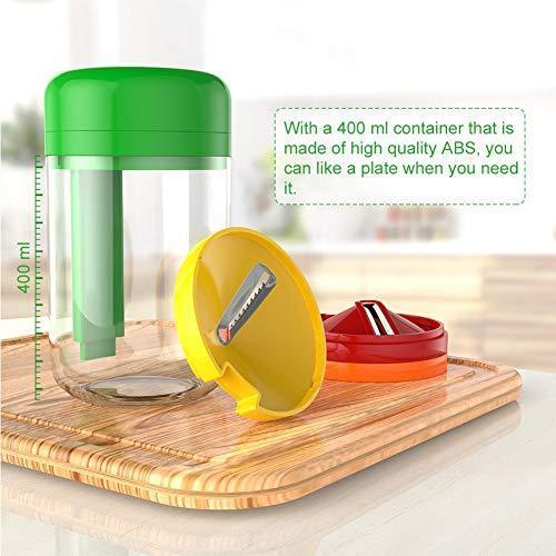 Spiralizer Vegetable Slicer, 5-Blade Spiral Slicer, Foldable Veggie Pasta Zucchini Spaghetti Zoodle Maker with Strong Suction Pad, Extra Blade Caddy, Cleaning Brush and Recipe Ebook by CHUGOD