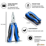 BEST Multitool Knife. 15 in 1 Portable Pocket Multifunctional Multi Tool. Folding Saw, Wire Cutter, Pliers, Sheath. Multipurpose, Survival, Camping, Fishing, Hunting, Hiking, Car Set. Life Warranty