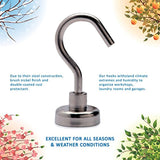 Maskeny 40 LB Magnetic Hooks Strong Neodymium Heavy Duty for Cruise, Kitchen Organization and Indoor/ Outdoor Storage Hanging - Bonus Push Pins Refrigerator Magnet