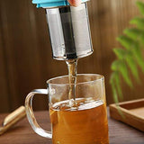 Tomotime 13.5 oz Borosilicate Glass Tea Cups Coffee Mug Cup (with glass lid) Green