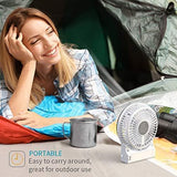 OPOLAR Mini Portable Battery Operated Travel Fan with 3-13 Battery Life, Rechargeable & USB powered Handheld Fan for Desk Beach Camping, 3 Speeds, Strong Airflow, Internal Blue Light& Side Flash Light