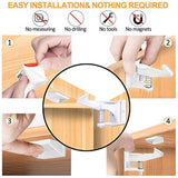 Cabinet Locks Child Safety Latches - 12 Pack Baby Proofing Cabinets Lock and Drawers Latch Invisible Design,Easy Adhesive,No Tools or Drilling Needed for Drawers,Cabinets,Closets by Panpany