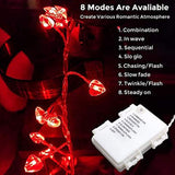 14.5ft 40LED Valentines Decorations String Lights, Heart Shape Valentines Day Decor for Indoor Outdoor Home Room Party Wedding Hanging