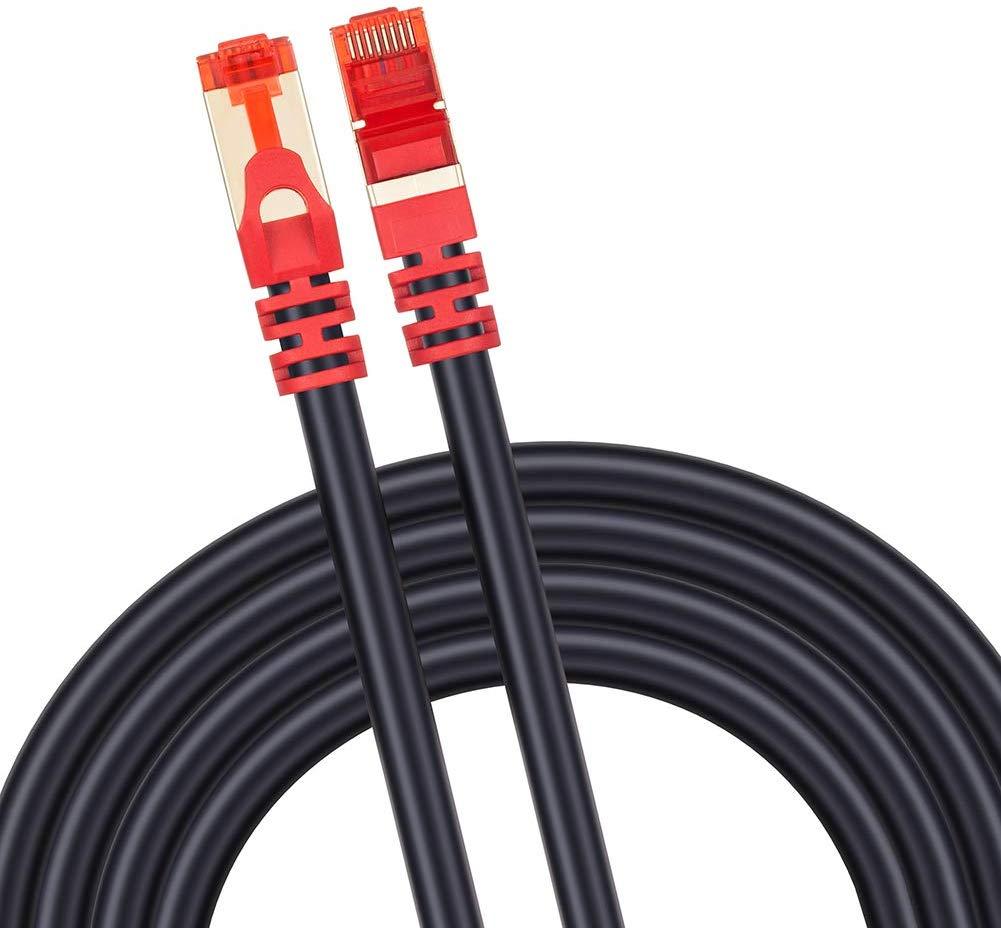 Outdoor Cat 7 Ethernet Cable，Neekeons26AWG Heavy-Duty Cat7 Networking Cord Patch Cable RJ45 10 Gigabit 600Mhz LAN Wire Cable STP Waterproof Direct Burial Ethernet Cable (5M(15feet))