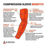 B-Driven Sports Pro-Fit Compersssion Arm Sleeves - 1-Pair, 30+ Designs, Adult/Youth Sizes, for Athletic and General Purpose Use.