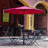 Tourke 9 Ft Patio Umbrella Outdoor Table Umbrella Crank, 8 Rids, Push Button Tilt,for Garden, Deck, Backyard, Swimming Pool and More (Sky Blue)