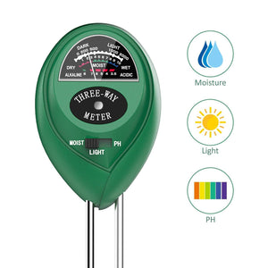 Dr.meter S30 Soil Moisture Meter, Soil PH Moisture Sunlight 3 in 1 Soil Test Kits for Garden, Lawn Plants Indoors & Outdoors