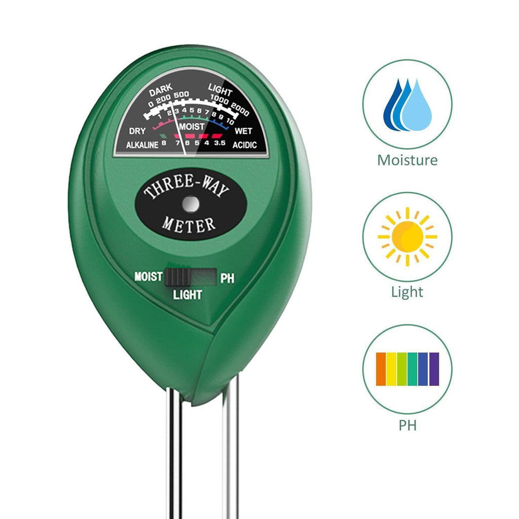 Dr.meter S30 Soil Moisture Meter, Soil PH Moisture Sunlight 3 in 1 Soil Test Kits for Garden, Lawn Plants Indoors & Outdoors