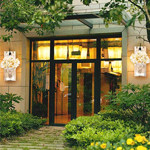 TEEHOME Rustic Hanging Mason Jar Sconces with LED Fairy Lights, Vintage Wrought Iron Hooks, Silk Hydrangea Flower LED Strip Lights Design Home Kitchen Decoration Set of 2