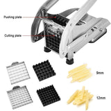 French Fry Cutter, IKOCO Stainless Steel Potato Chipper Cutter with 1/2-Inch Blade, A Strong Suction Rubber Pad, for Potatoes, Carrots, Cucumbers and More