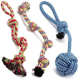 Pacific Pups Products Dog Rope Toys for Aggressive Chewers - Set of 11 Nearly Indestructible Dog Toys - Bonus Giraffe Rope Toy - Benefits NONPROFIT Dog Rescue