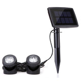Solar Powered Spotlights with 2pcs Lamps Holder Waterproof Pond Lights for Ganden,Fountain,Patio, Lawn (White)