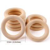 Teething Rings for Babies 5.5cm(2.1in) 20pcs Maple Original Wood Teether DIY jewelry Toys Infant Rattle (0.35in thick)