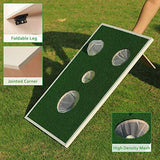 OOFIT Smiling Face Golf Cornhole Game with Chipping Mats Tailgate Chipping Game Set, Great Fun with Friends and Family