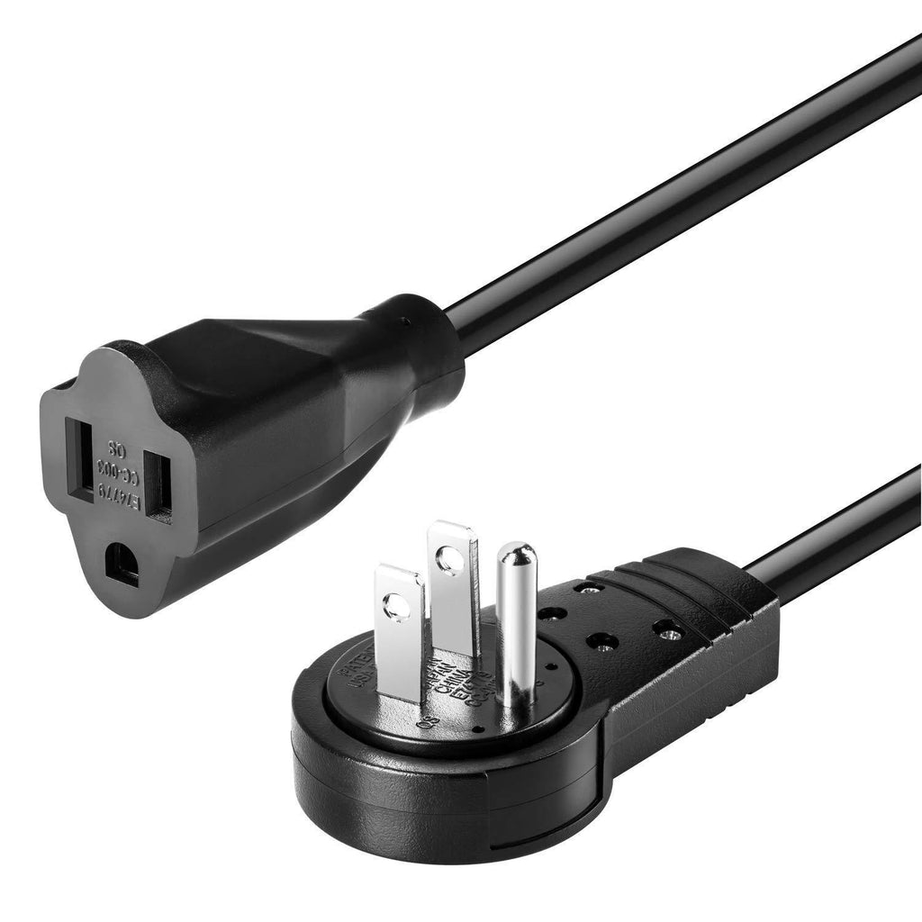 Maximm Cable 1 Foot 360° Rotating Flat Plug Extension Cord/Wire, 3 Pro ...