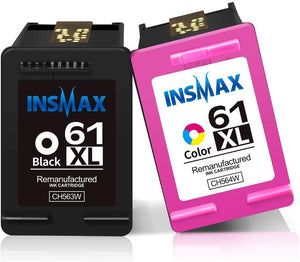 INSMAX Remanufactured Ink Cartridges Replacement for HP 61XL 61 XL to use with Envy 4500 Deskjet 1000 1510 1056 1512 1010 1055 OfficeJet 4630 Printer (1 Black, 1 Tri-Color)