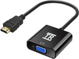 HDMI to VGA Adapter, TechRise Gold Plated HDMI to VGA (Male to Female), HDMI to VGA Converter for Computer, Desktop, Laptop, PC, Monitor, Projector, HDTV, Chromebook, Raspberry Pi, Roku, and More