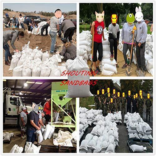 SHOUTINN Empty Sand Bags - with Solid Ties, UV Protection Sandbags,14 " x 26 ", Qty of 100