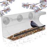 Evelots Window Bird Feeder-Clear-12 Inches -3 Extra Strong Suction Cups-Drain Holes