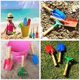 3pcs Mini Metal Rake Shovel Trowel Set Garden Tools Set Kids Beach Sandbox Toy