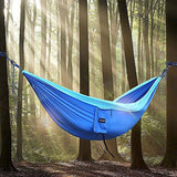 Wonbor Hammock, Camping Double Hammock Lightweight Portable Parachute Nylon Hammock with Tree Straps Ropes for Outdoor Backpack Travel Beach Yard Hanging Bed Sleeping Swing