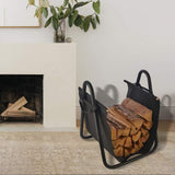 PATIO WATCHER Firewood Rack Log Holder Wood Storage Holder with Canvas Tote Carrier for Indoor Fireplace Outdoor Backyard