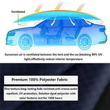 Reliancer Car Tent Semi-automatic Hot Summer Car Umbrella Cover Portable Movable Carport Folded Automobile Protection Sun Shade Anti-UV Canopy Sunproof Shelters SUV(Manual Silver)