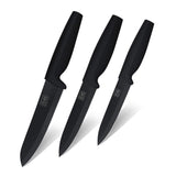 SHAN ZU Ceramic Knife 8 Inch Black Zirconium Blade Black Ergonomic Handle Matte Finish Chef Knife Healthy Kitchen Cutlery with Sheath Gift Box